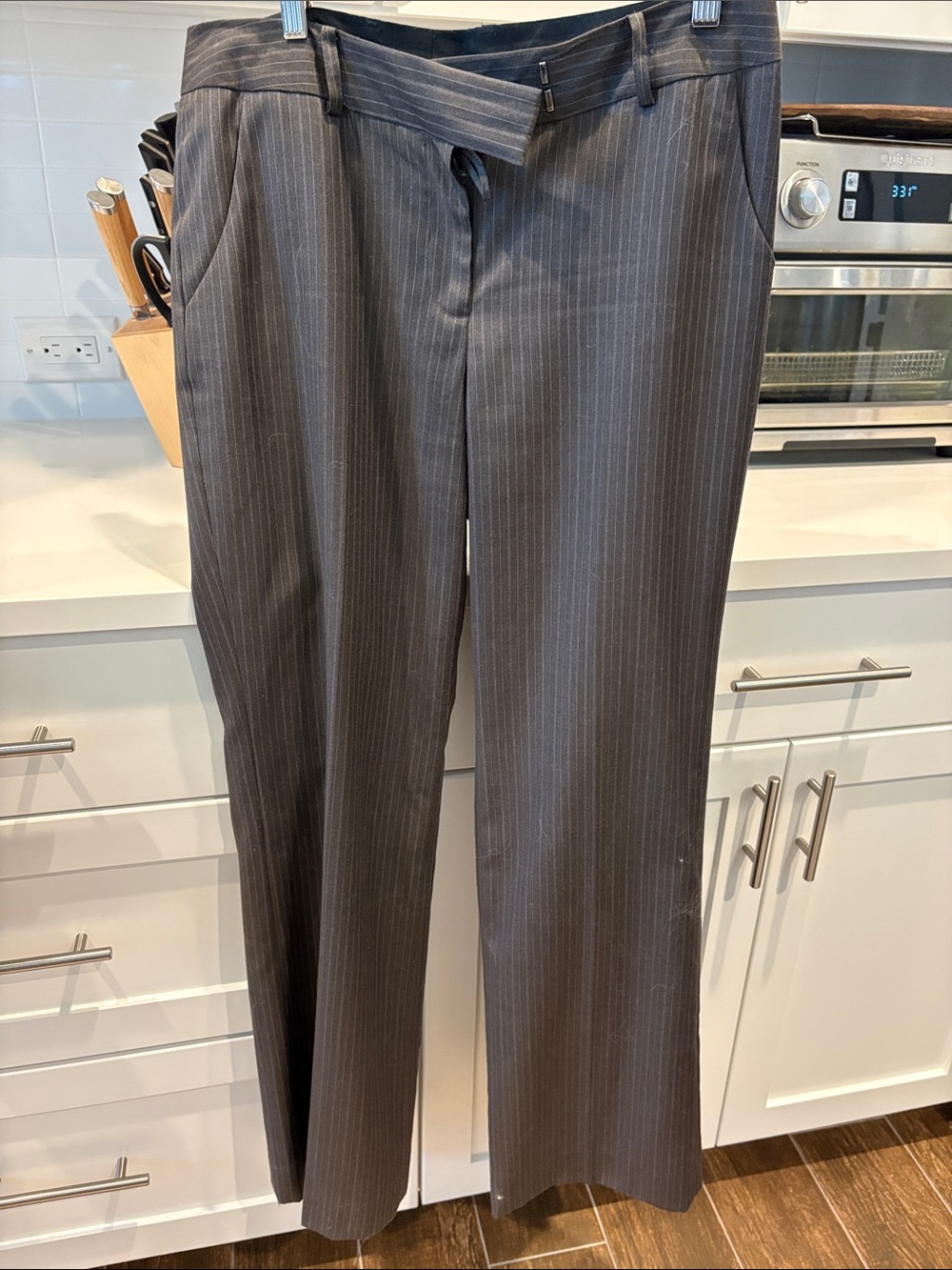 Anne Klein Charcoal Pinstripe Women's Dress Pants